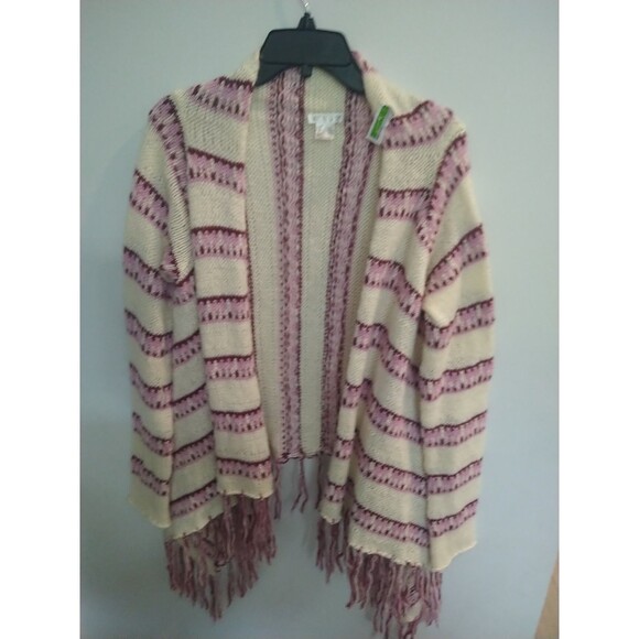 Venus Fringed Long Sleeve Open Cardigan Sm Boho Cottage Core Hippie Feminine - Picture 3 of 9